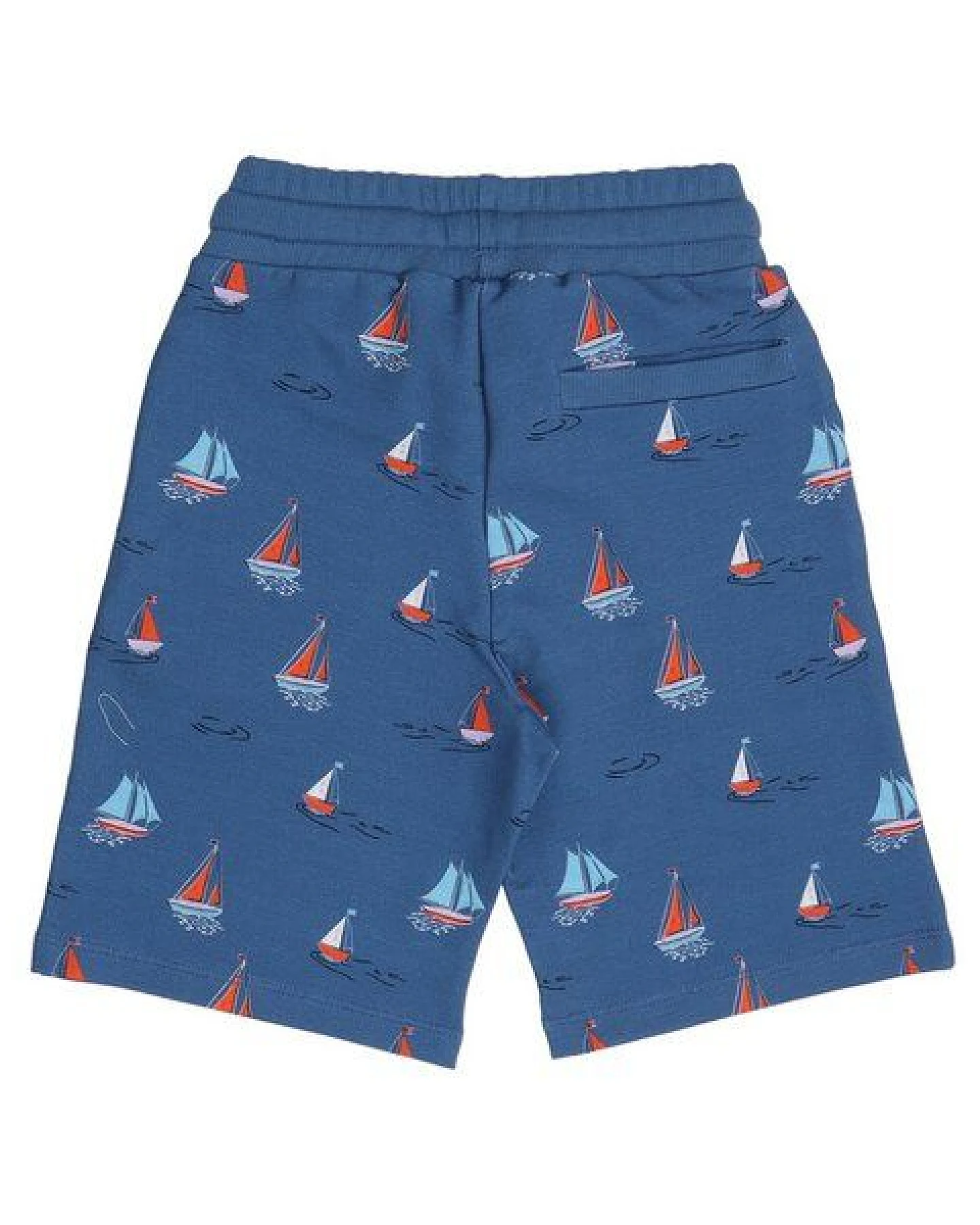 Cotokids Kinder Shorts Baumwolle, Blau, Segelboot-Muster, Walkiddy – Ansicht 3