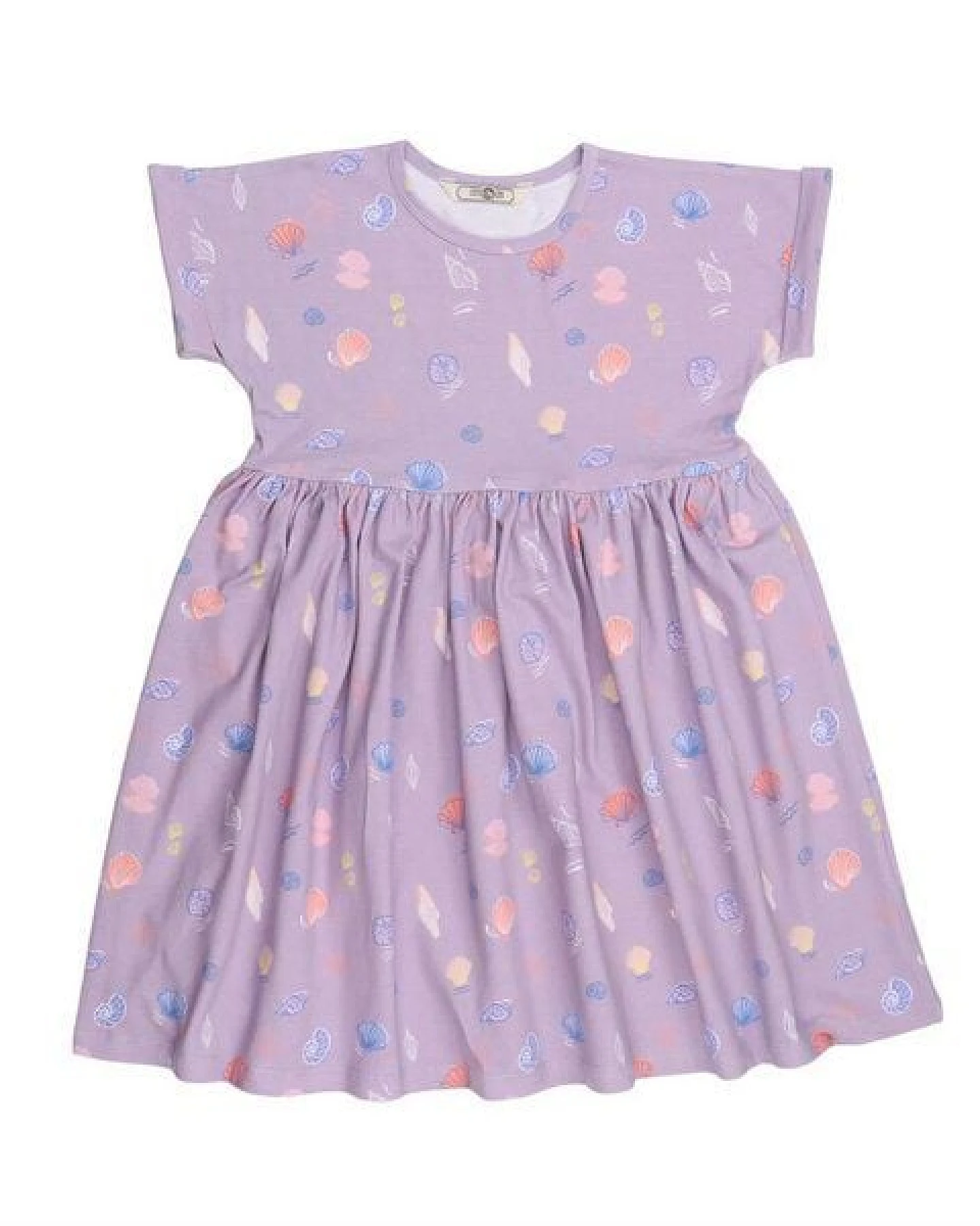 Cotokids Kinder Kleid GOTS-zertifiziert aus Bio-Baumwolle lila mit Muschel-Motiv – Walkiddy – Ansicht 2