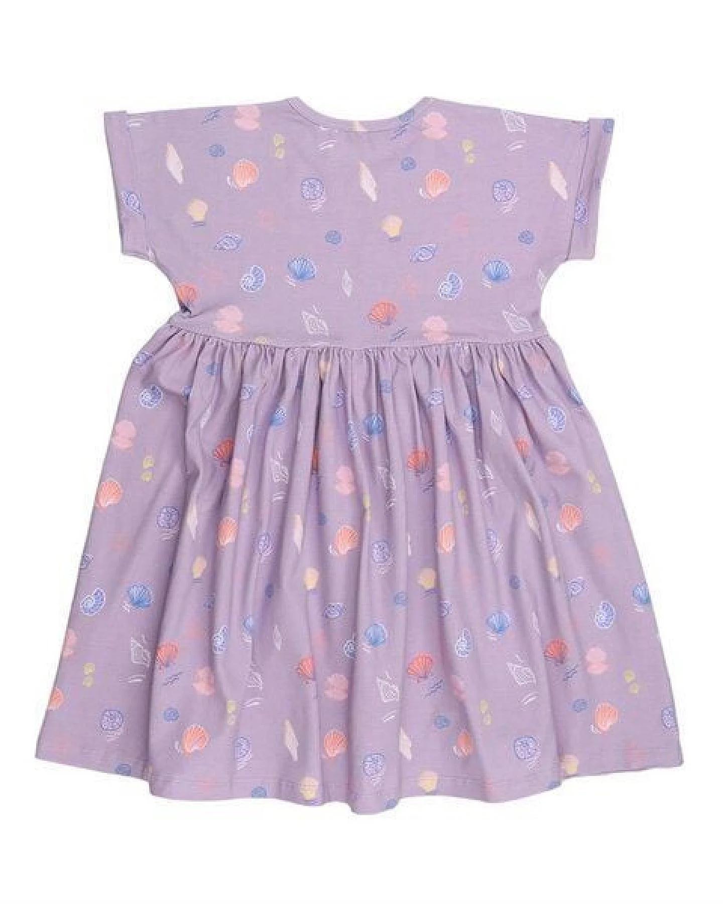 Cotokids Kinder Kleid GOTS-zertifiziert aus Bio-Baumwolle lila mit Muschel-Motiv – Walkiddy – Ansicht 3