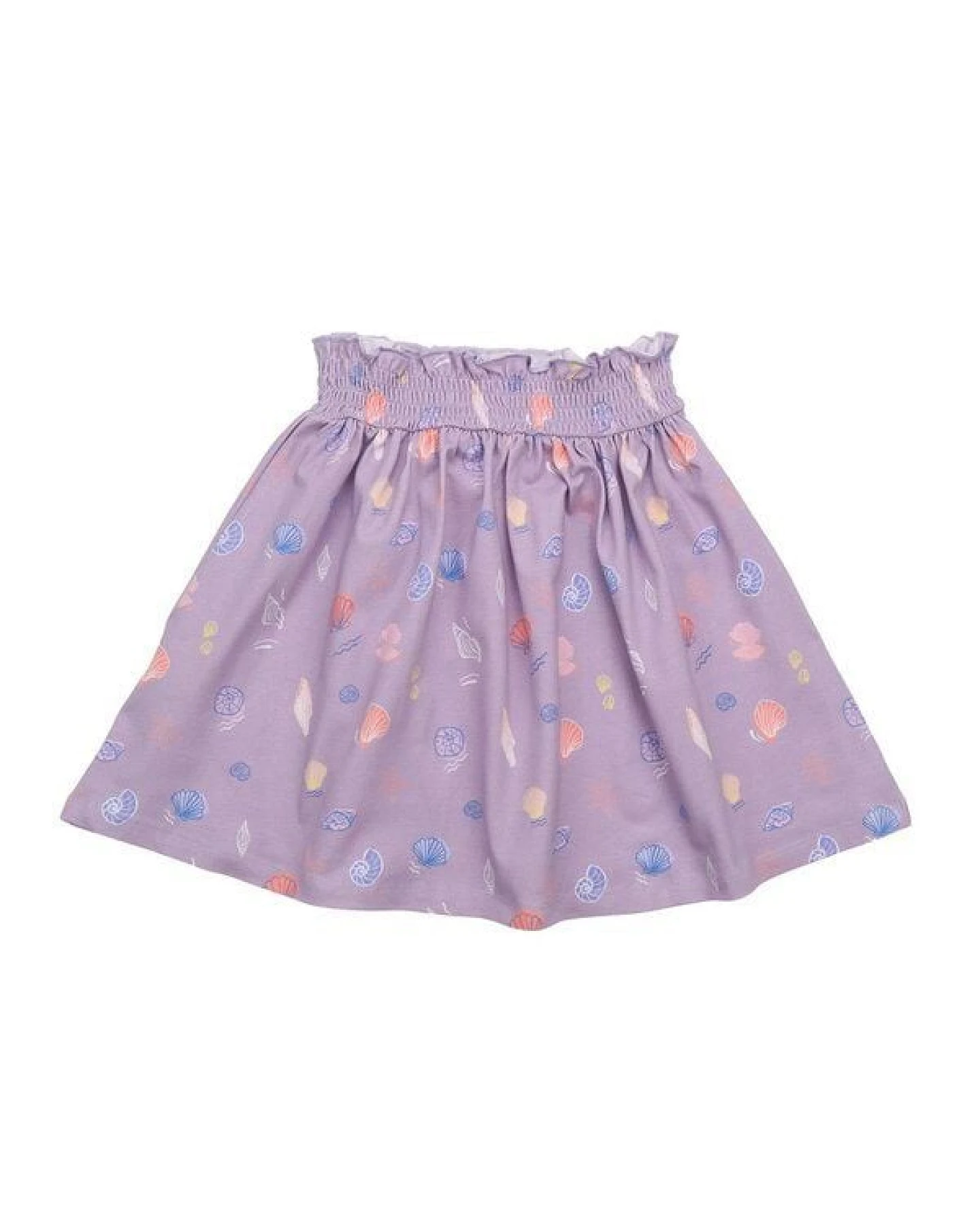 Cotokids Kinderrock GOTS zertifiziert, Bio-Baumwolle, flieder, Muschel-Muster, weich, elastischer Bund – Walkiddy – Ansicht 2