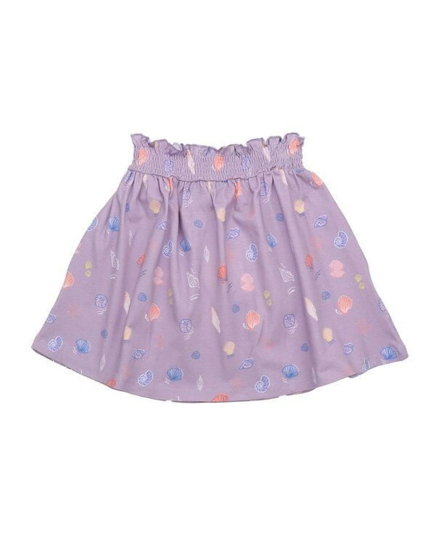 Cotokids Kinderrock GOTS zertifiziert, Bio-Baumwolle, flieder, Muschel-Muster, weich, elastischer Bund – Walkiddy – Ansicht 4