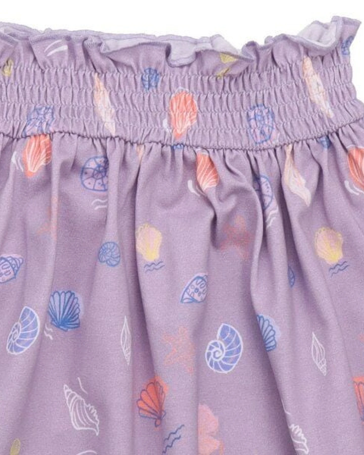 Cotokids Kinderrock GOTS zertifiziert, Bio-Baumwolle, flieder, Muschel-Muster, weich, elastischer Bund – Walkiddy – Ansicht 3