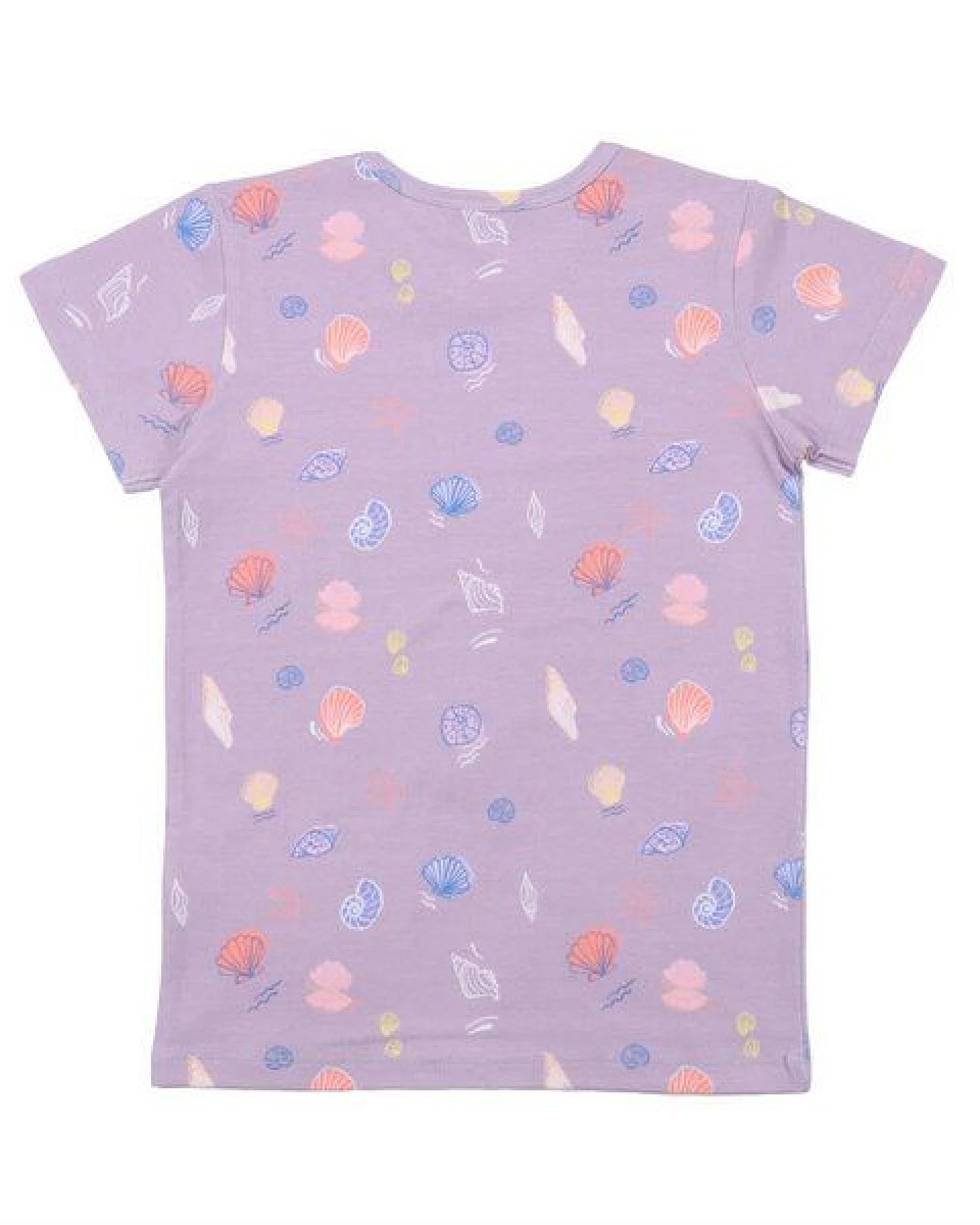 Cotokids Kinder T-Shirt – Flieder mit Muschel-Print, weich & bequem, Sommer-Shirt, Kurzarm – Ansicht 3