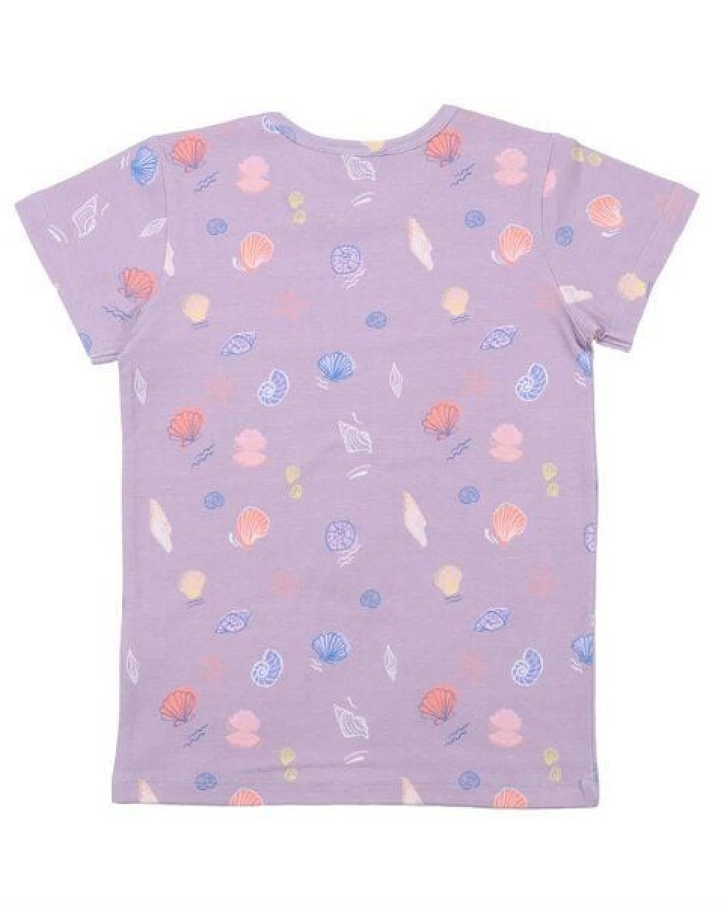 Cotokids Kinder T-Shirt – Flieder mit Muschel-Print, weich & bequem, Sommer-Shirt, Kurzarm – Ansicht 3