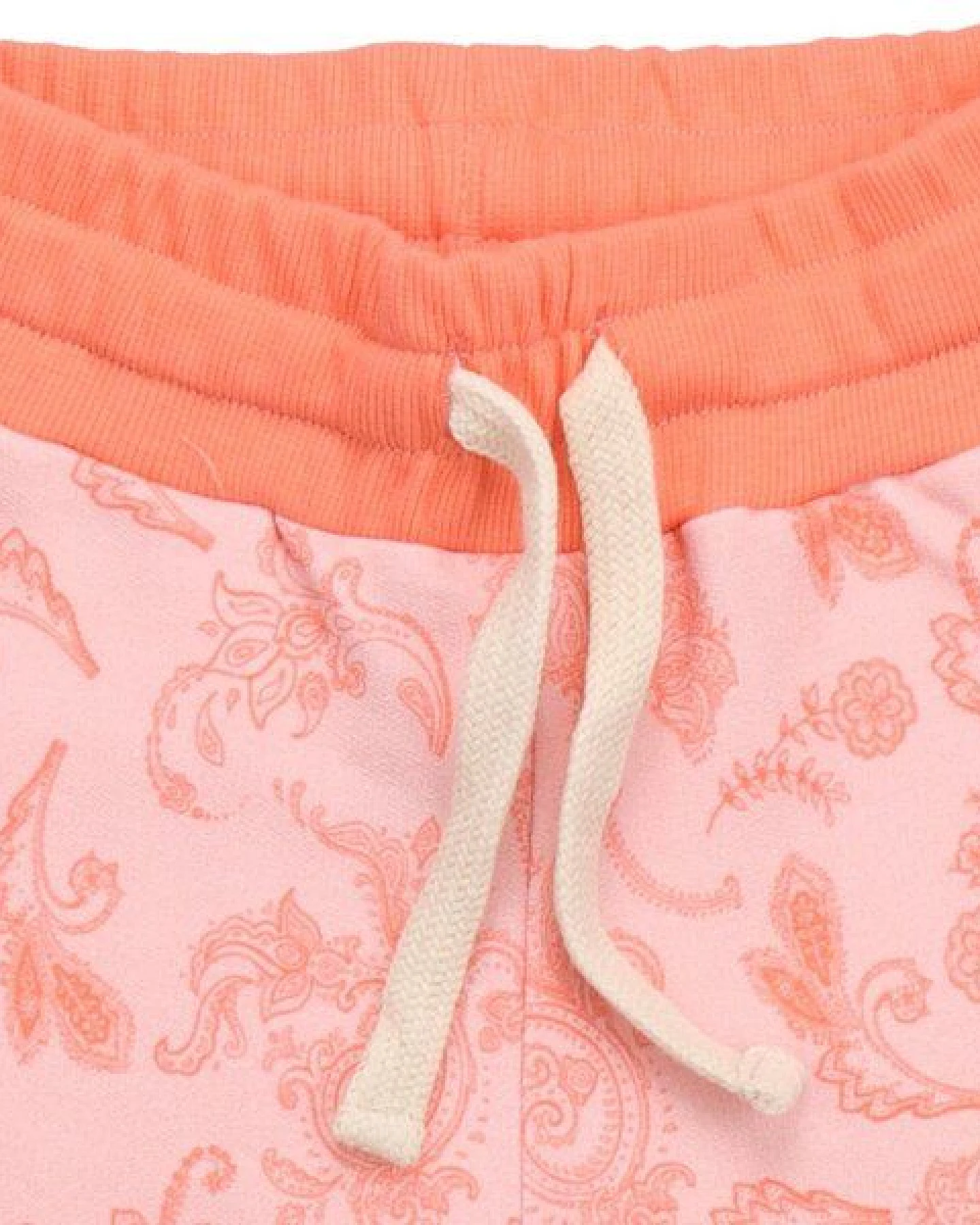 Cotokids Kinder Shorts – Hellrosa mit Paisleymuster, elastischer Bund mit Kordel, leicht & bequem, Sommer-Shorts – Ansicht 3