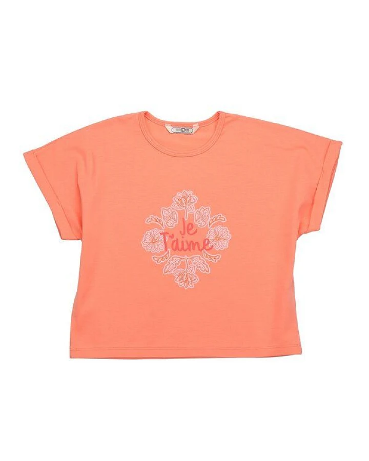 Cotokids Kinder T-Shirt – Koralle mit Paisleymotiv, Kurzarm, weich & bequem, sommerlich, gut kombinierbar