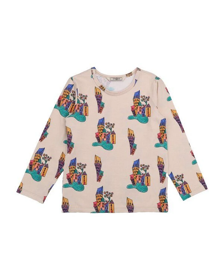 Cotokids Kinder Langarmshirt GOTS zertifiziert, Bio-Baumwolle, creme, Meer-Muster „Water Home“, weich & bequem – Walkiddy