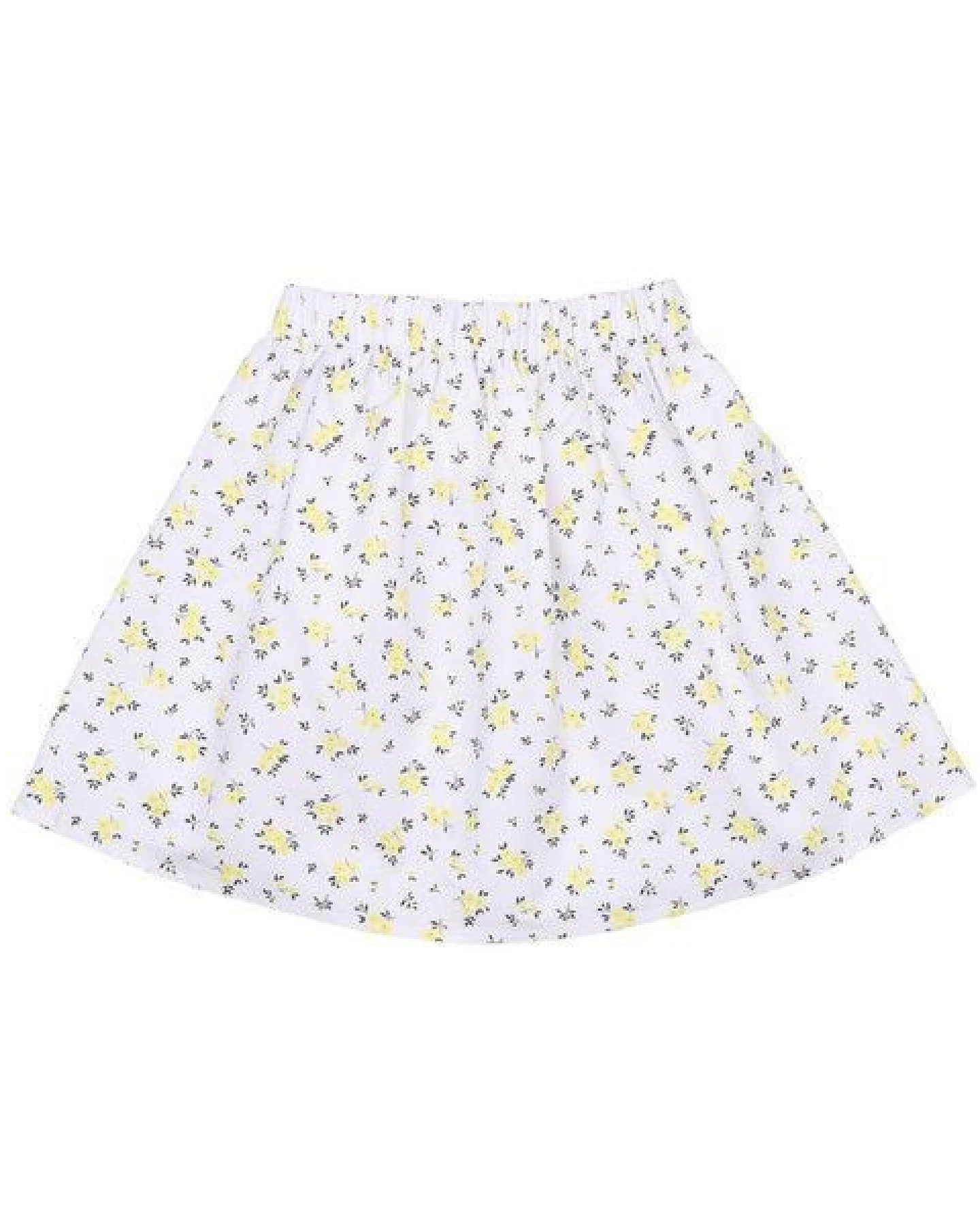 Cotokids Kinder Rock GOTS-zertifiziert aus Bio-Baumwolle, weiß mit gelben Blumen, elastischer Bund, leicht & sommerlich – Walkiddy – Ansicht 3