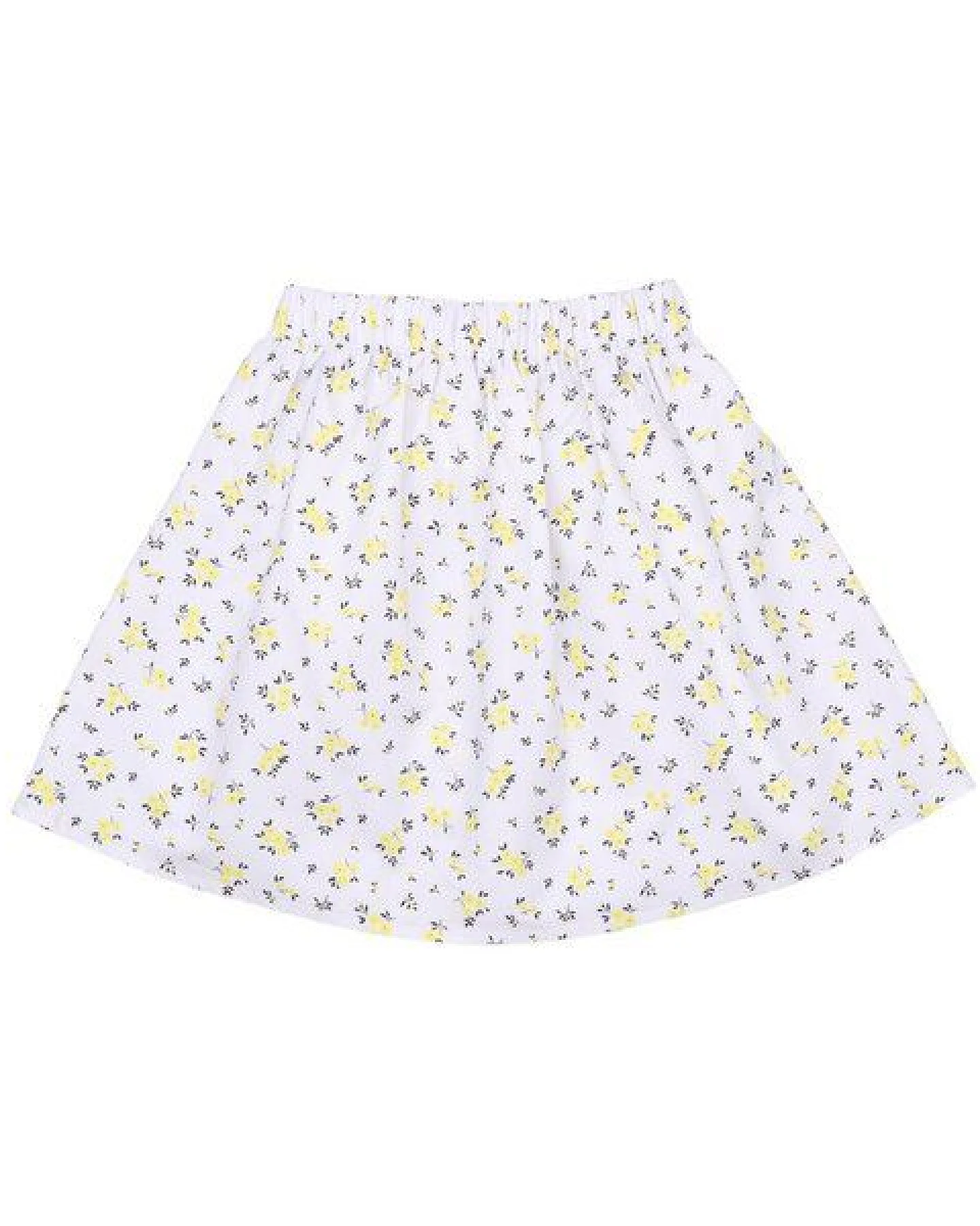 Cotokids Kinder Rock GOTS-zertifiziert aus Bio-Baumwolle, weiß mit gelben Blumen, elastischer Bund, leicht & sommerlich – Walkiddy – Ansicht 3