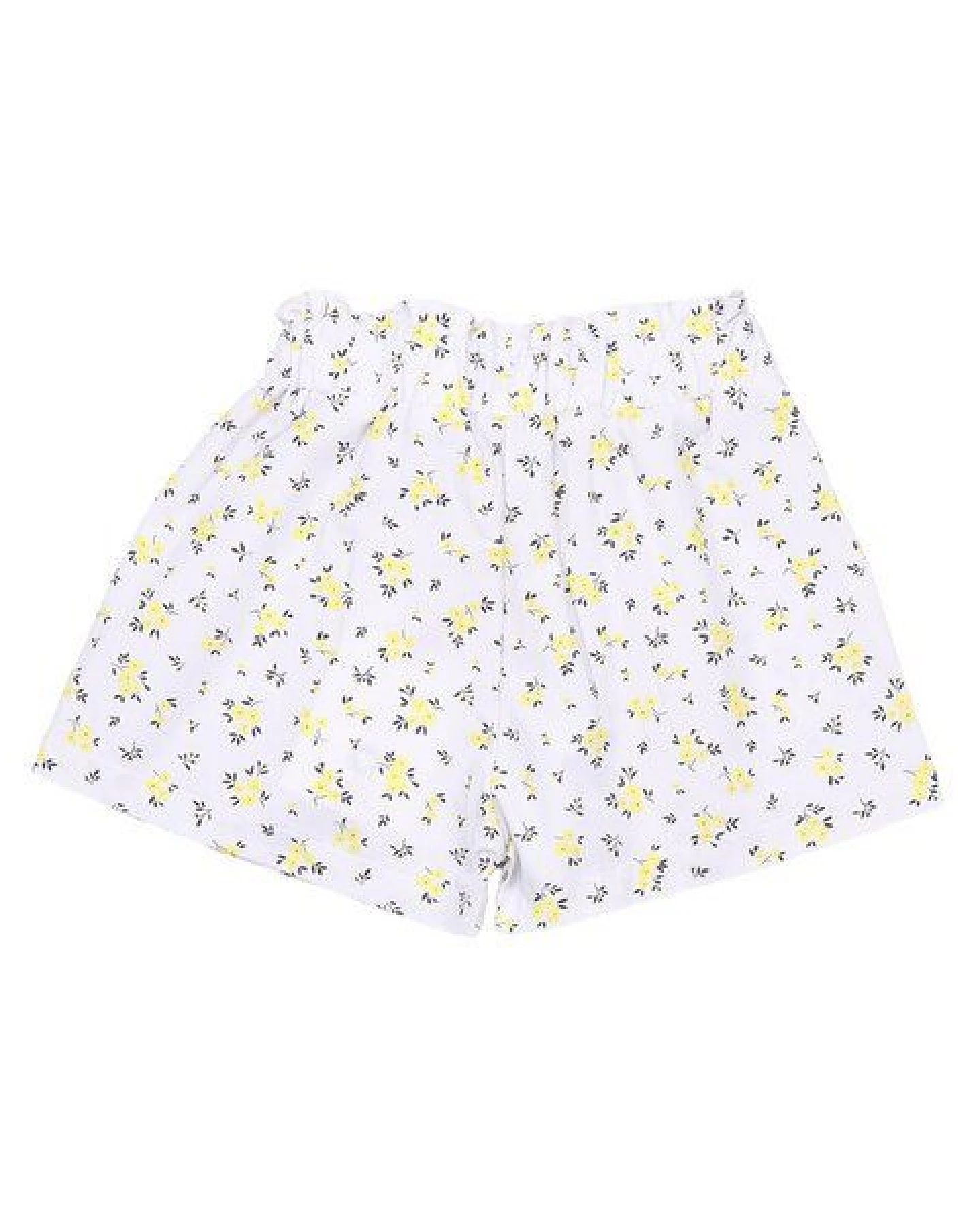 Cotokids Kinder Shorts GOTS zertifiziert, creme, Blumen-Allover „Yellow Flowers“, weich & bequem – Walkiddy – Ansicht 3