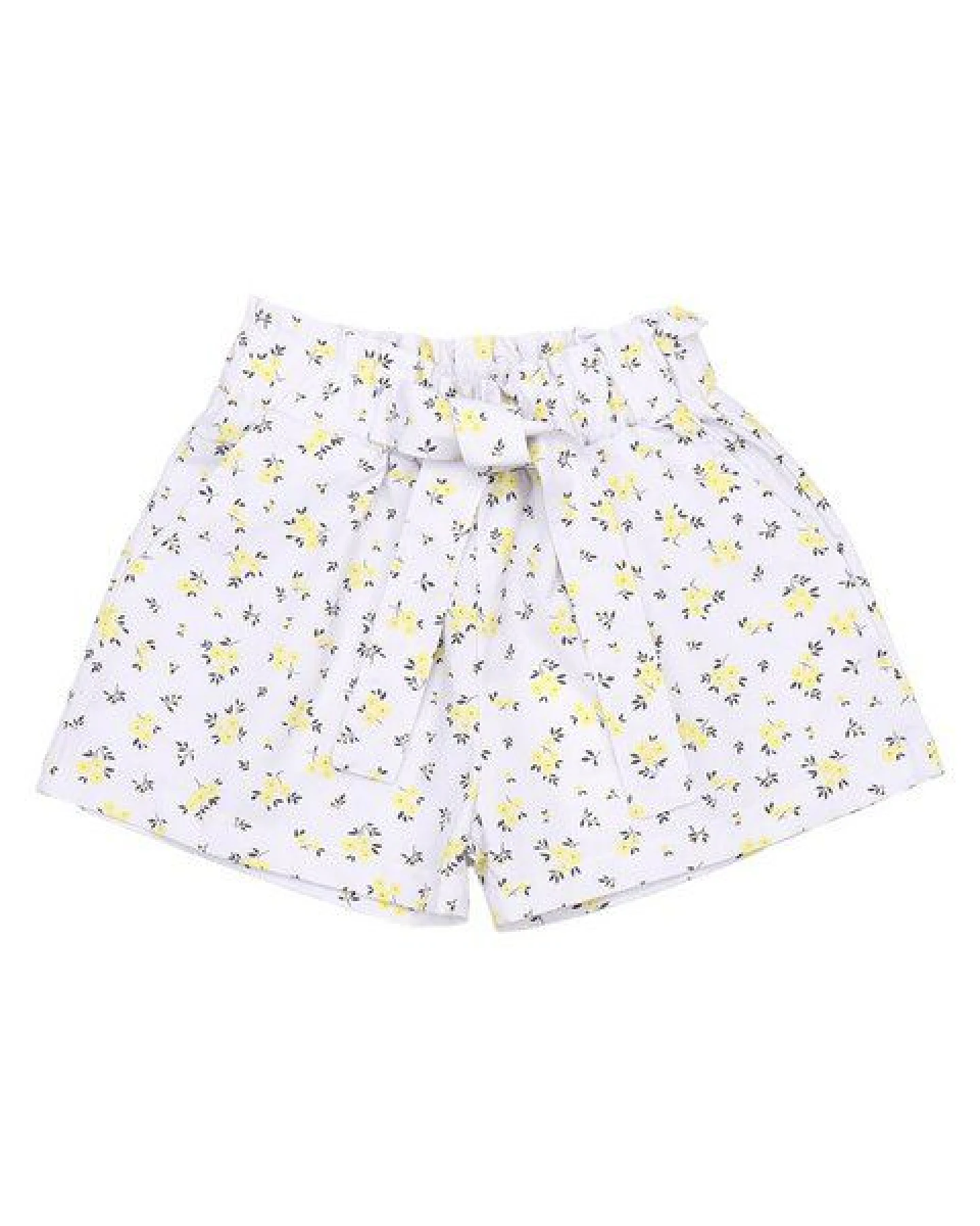 Cotokids Kinder Shorts GOTS zertifiziert, creme, Blumen-Allover „Yellow Flowers“, weich & bequem – Walkiddy – Ansicht 4