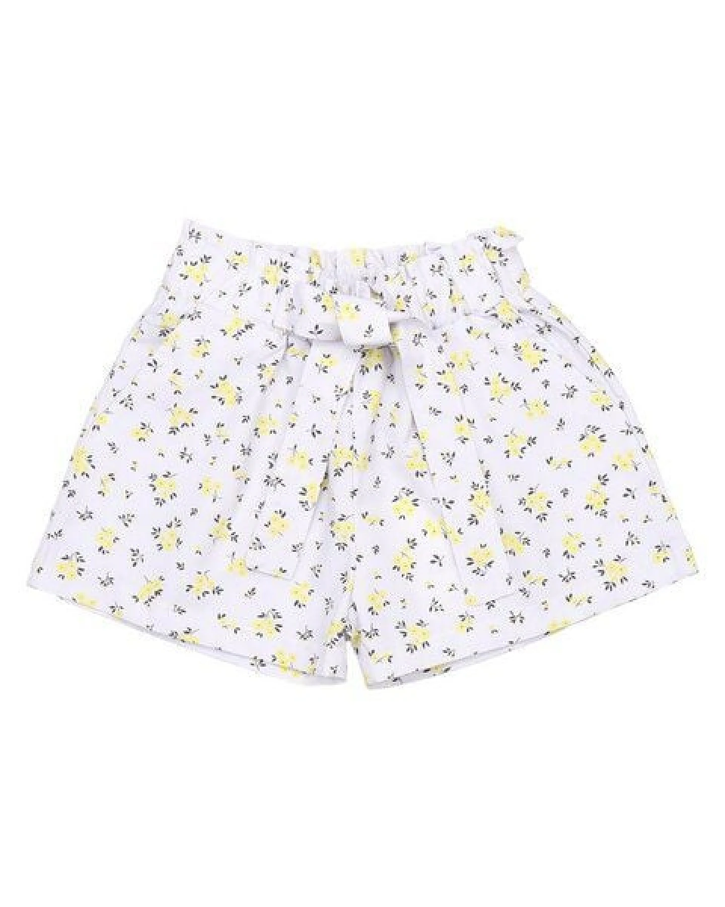 Cotokids Kinder Shorts GOTS zertifiziert, creme, Blumen-Allover „Yellow Flowers“, weich & bequem – Walkiddy – Ansicht 4