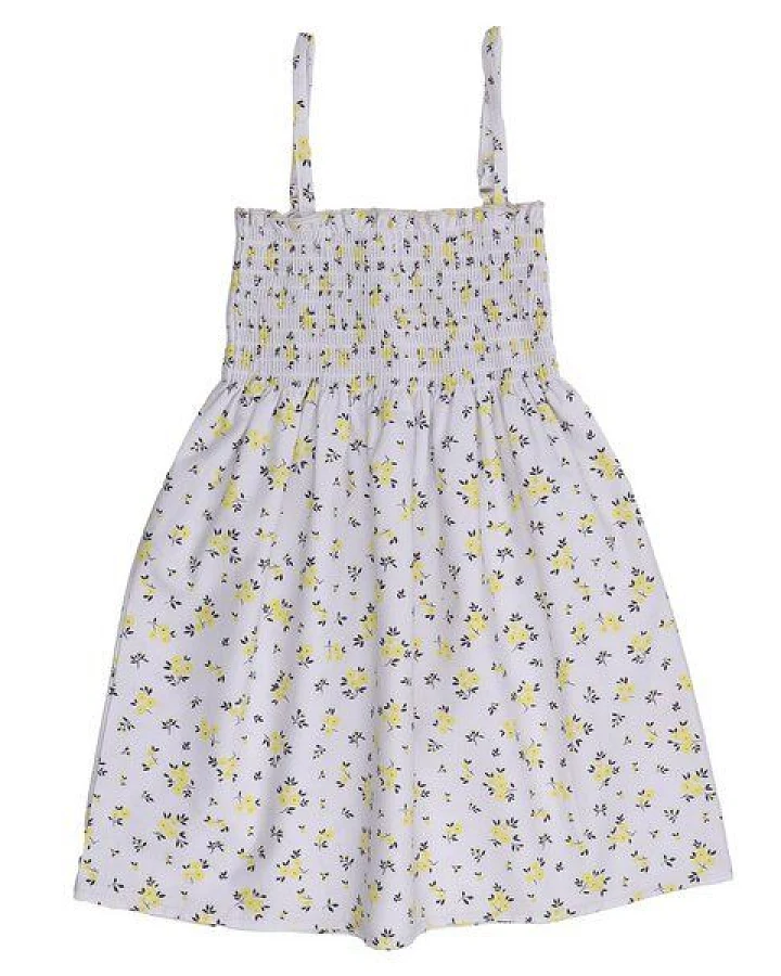 Cotokids Mädchen Trägerbluse – Weiß mit gelbem Blumenmuster, leicht & bequem