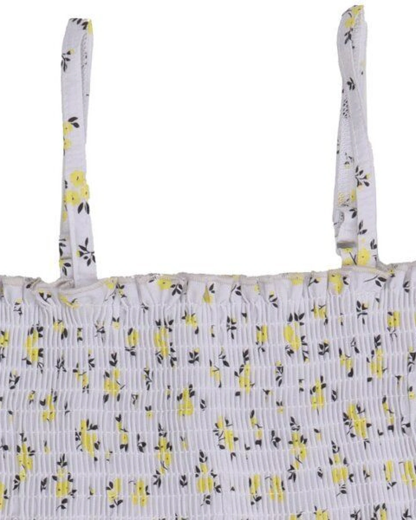 Cotokids Mädchen Trägerbluse – Weiß mit gelbem Blumenmuster, leicht & bequem – Ansicht 3