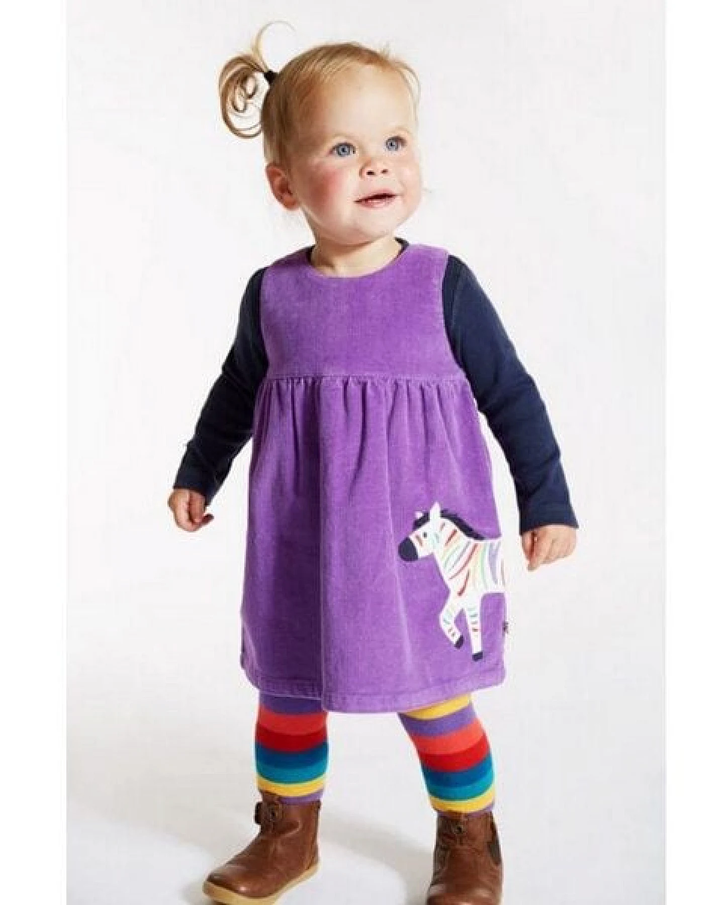 Frugi Cordkleid Lexie Zebra lila – Ansicht 2