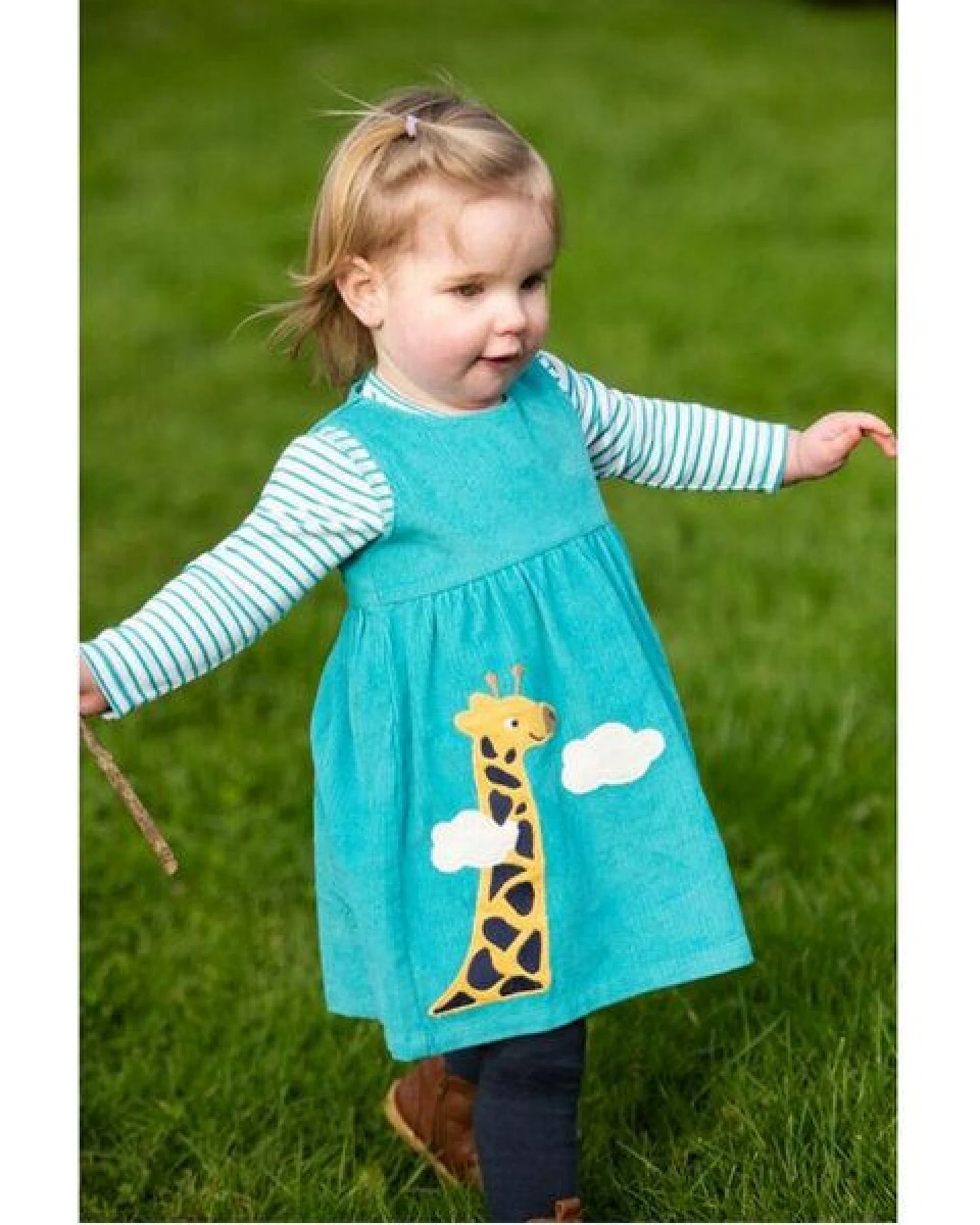 Frugi Cordkleid Lily Giraffe camper blue – Ansicht 2