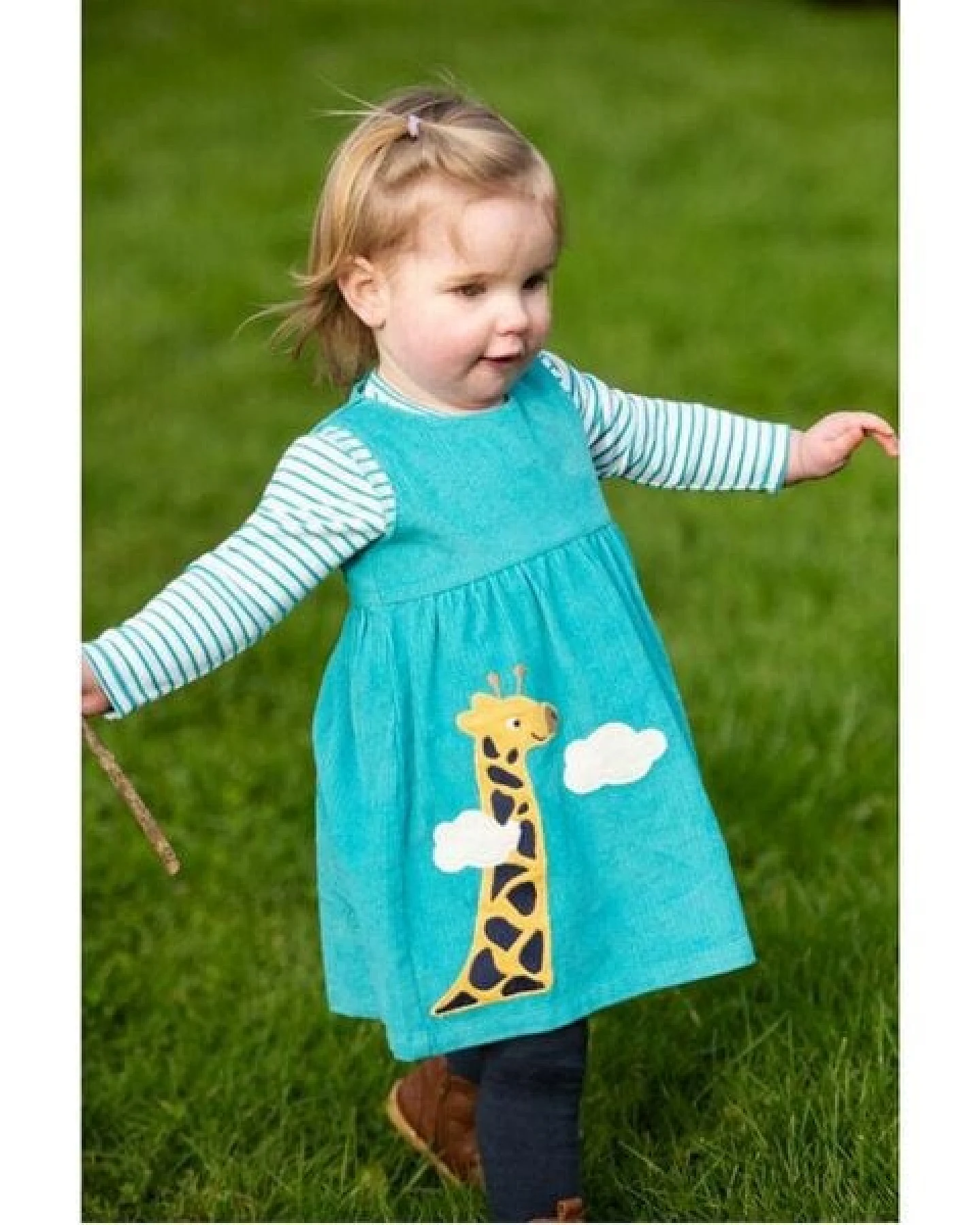 Frugi Cordkleid Lily Giraffe camper blue – Ansicht 2