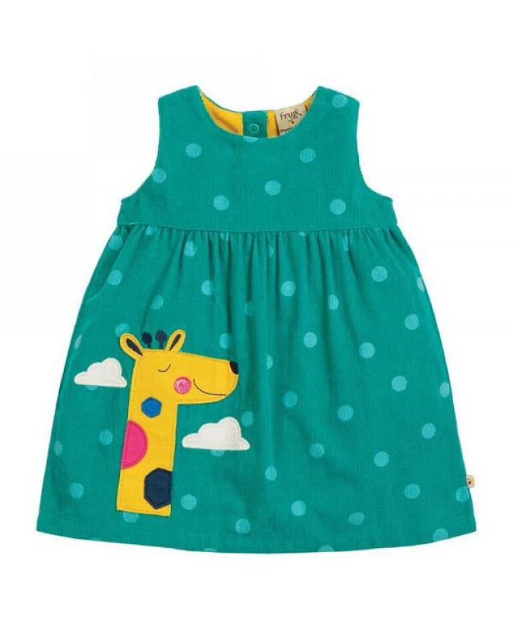 Frugi Cordkleid Lily Giraffe in petrol