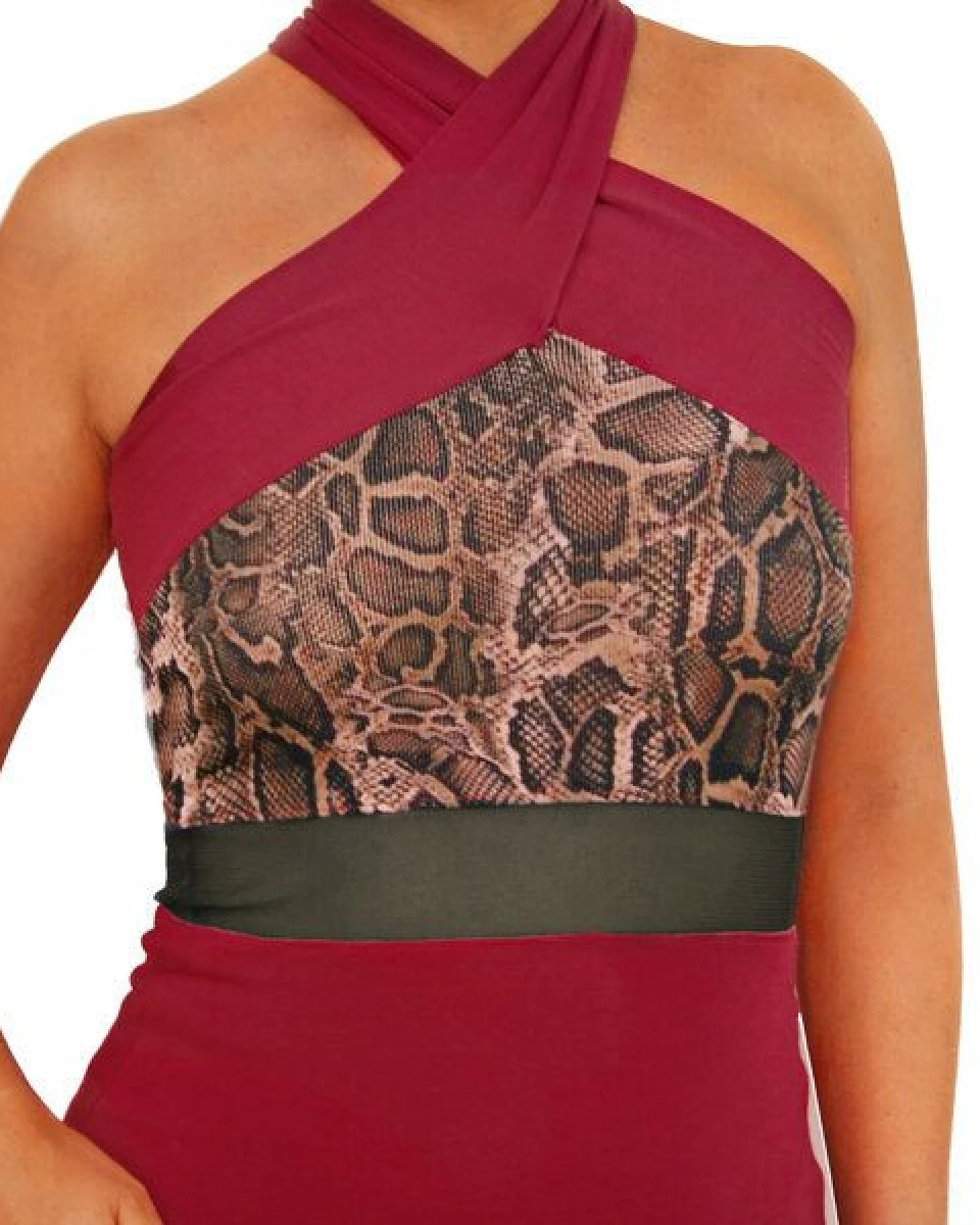 körber mode Top gekreuzte Neckholder Bio Jersey mit Mesh-Einsatz – Ansicht 2