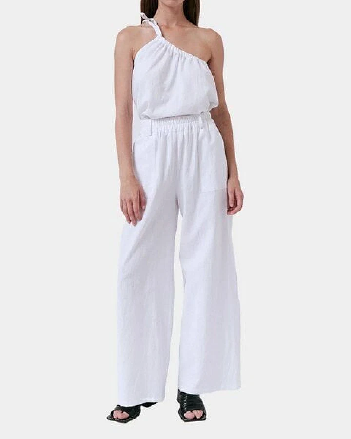 amt.studio "Pacific Pants" weite gekreppte Bio-Baumwolle Hose mit Gummizug
