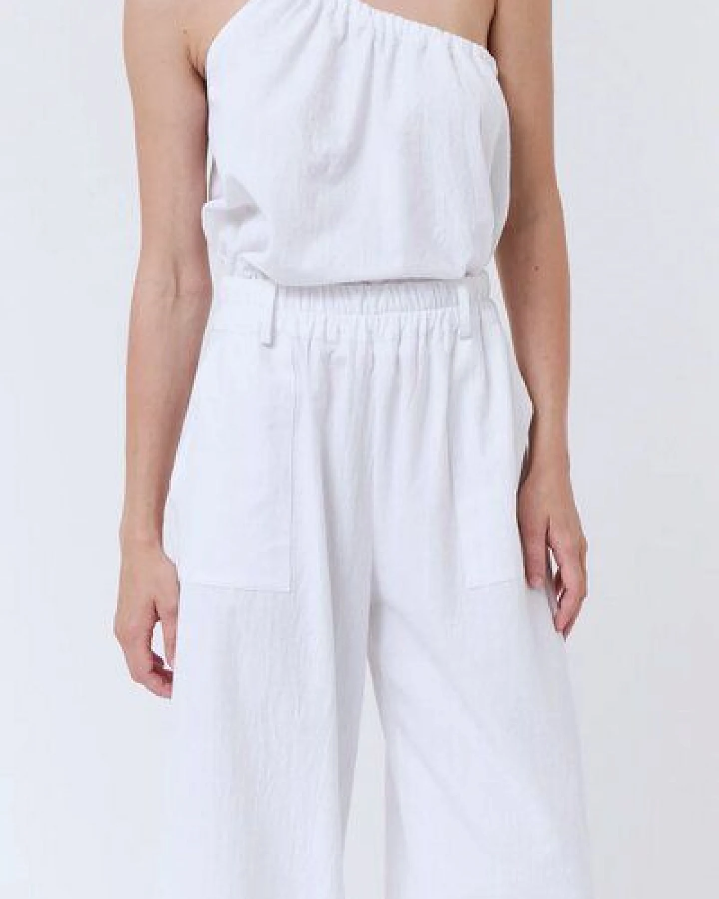 amt.studio "Pacific Pants" weite gekreppte Bio-Baumwolle Hose mit Gummizug – Ansicht 3