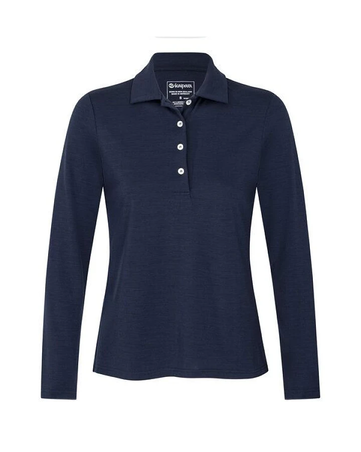 Kaipara - Merino Sportswear URBAN Merino Poloshirt Damen Langarm Regular 200