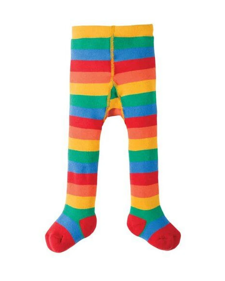 Frugi Thermo-Strumpfhose in bunten Regenbogenfarben