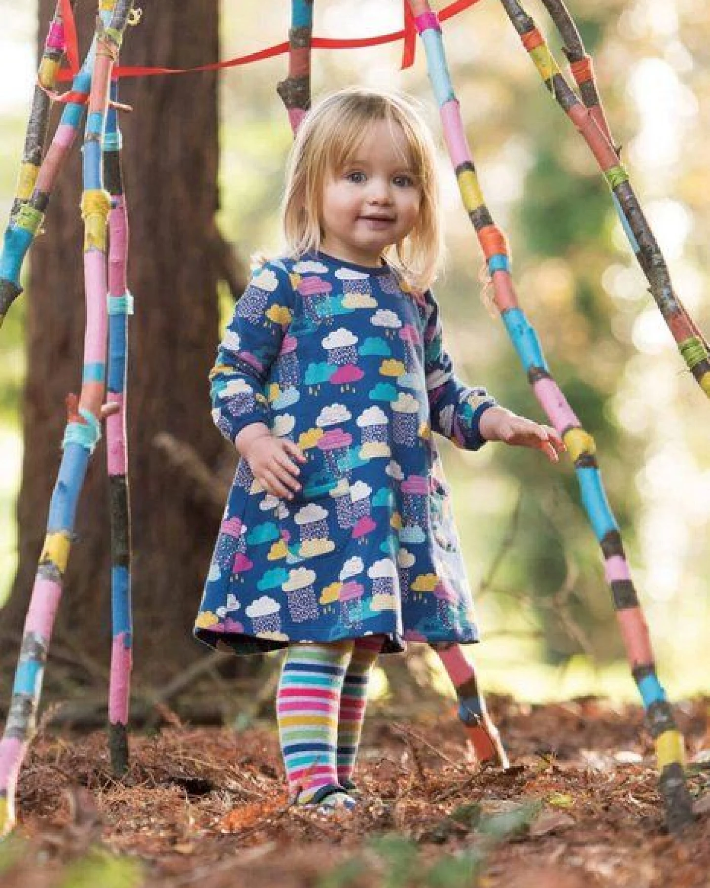 Frugi Thermo-Strumpfhose in grau-Rainbow – Ansicht 2