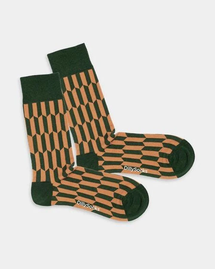DillySocks Bunte Socken, Bio Baumwolle, Geo Grove