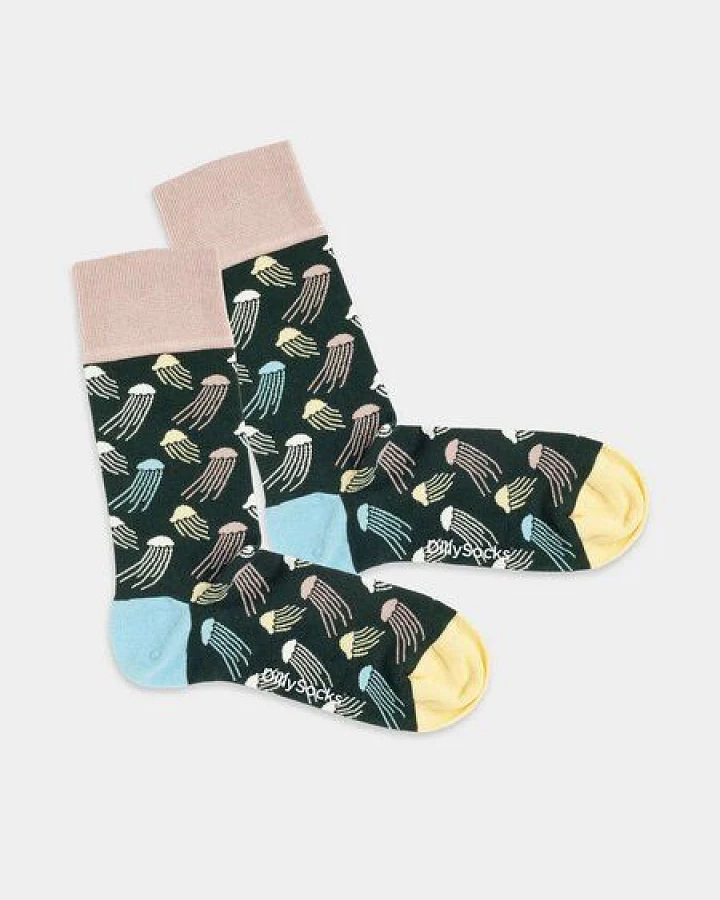DillySocks Bunte Socken, Bio Baumwolle, Jellyfish Jungle