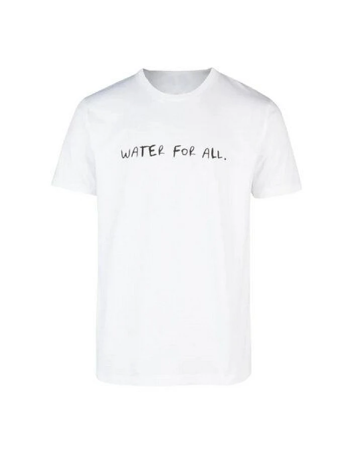 Biobaumwoll Unisex T-Shirt Weiss mit Motiv WATER FOR ALL von Viva con Agua