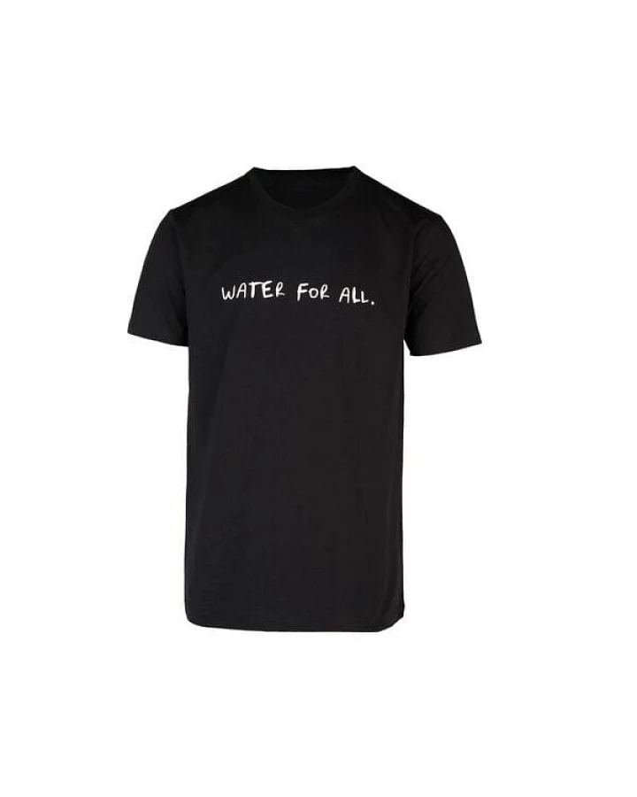 Biobaumwoll Unisex T-Shirt Schwarz mit Motiv WATER FOR ALL von Viva con Agua