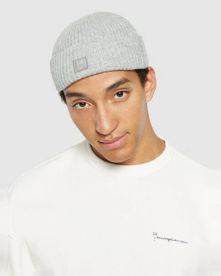 KnowledgeCotton Apparel Low Wool Rib Beanie