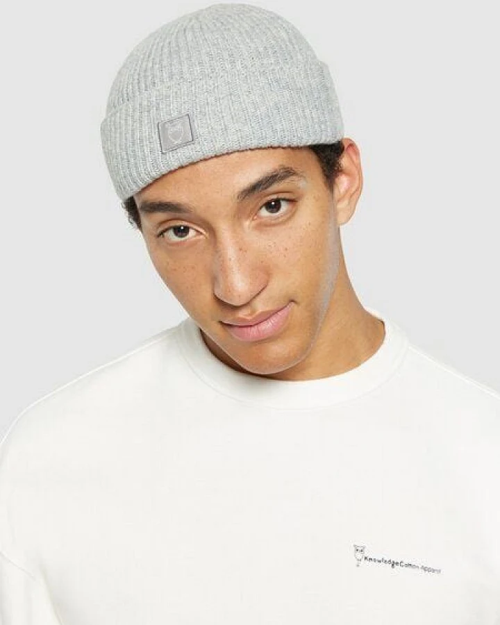 KnowledgeCotton Apparel Low Wool Rib Beanie