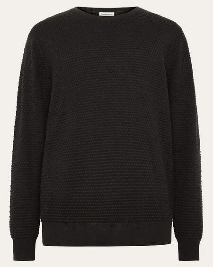 KnowledgeCotton Apparel Bubble Knit Crew Neck
