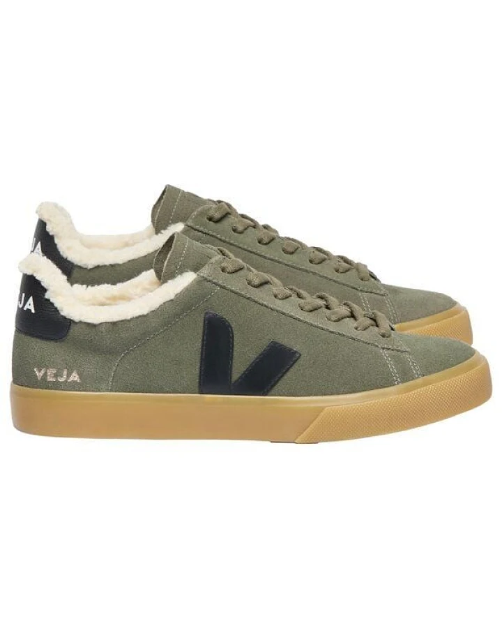 Veja Damen-Sneaker Campo Winter Suede Mud Black Natural