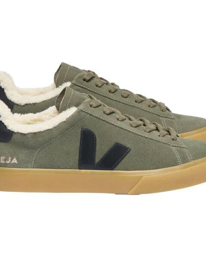 Veja Damen-Sneaker Campo Winter Suede Mud Black Natural