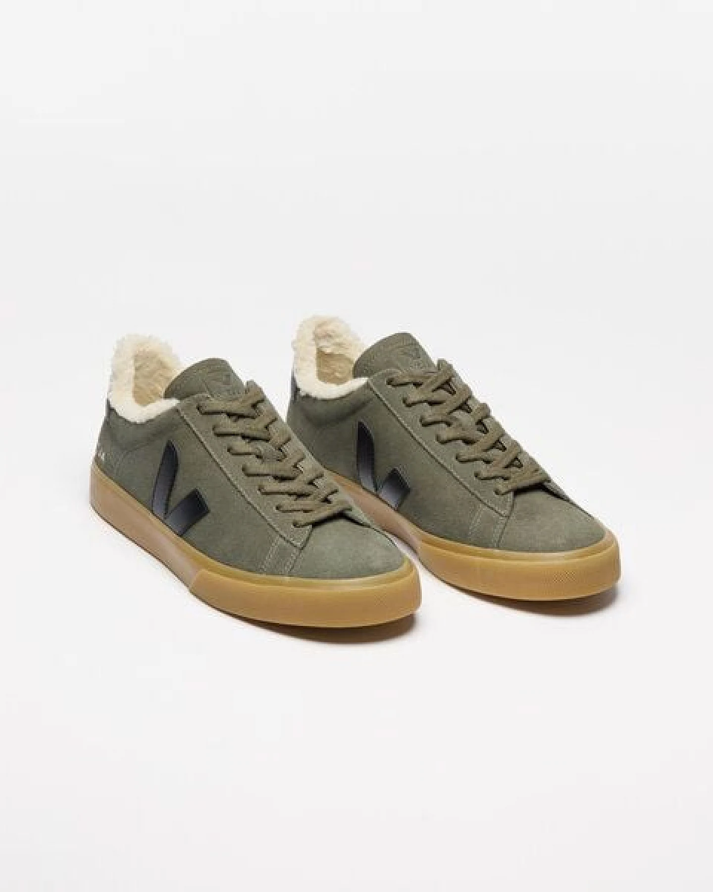 Veja Damen-Sneaker Campo Winter Suede Mud Black Natural – Ansicht 2