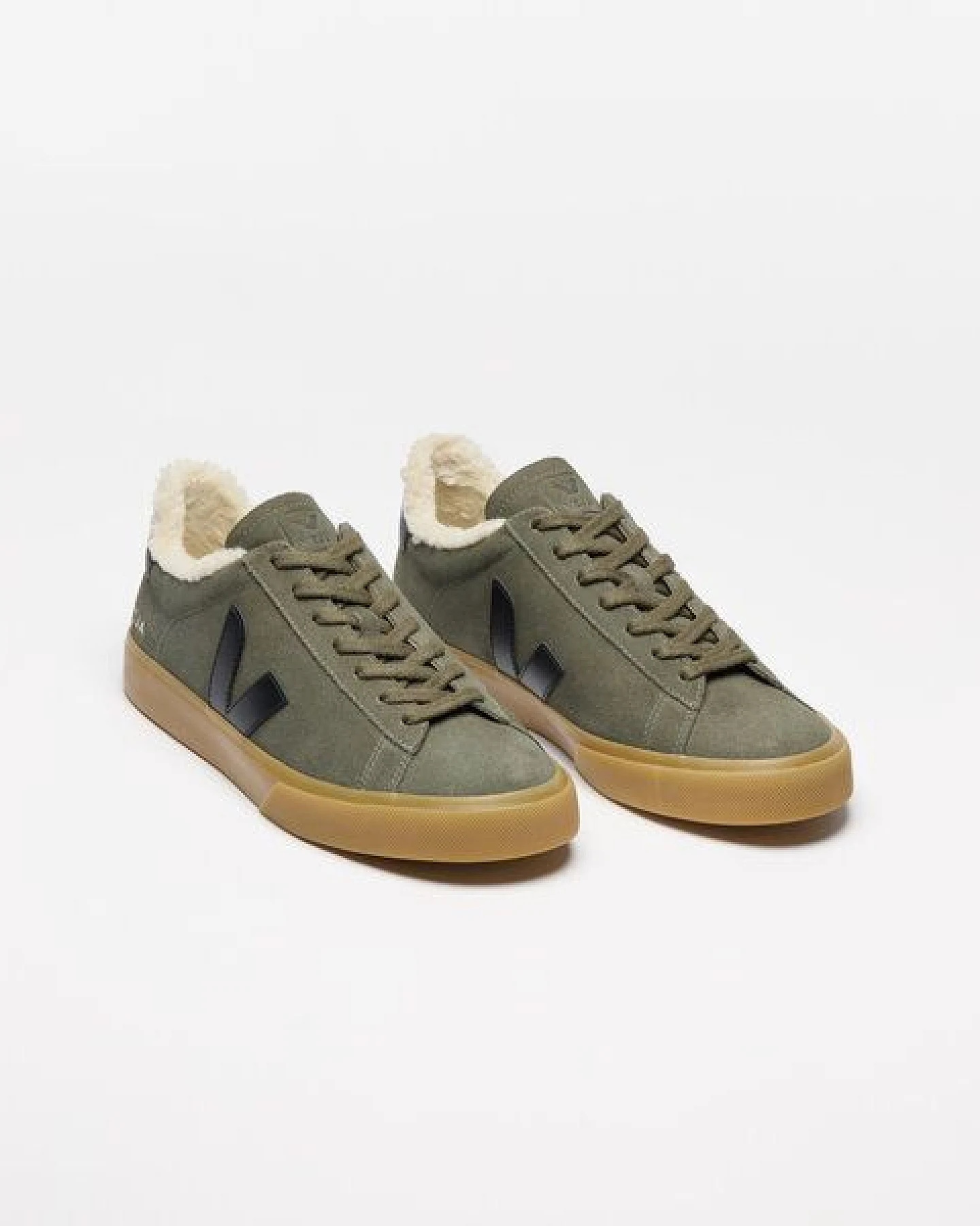 Veja Damen-Sneaker Campo Winter Suede Mud Black Natural – Ansicht 2