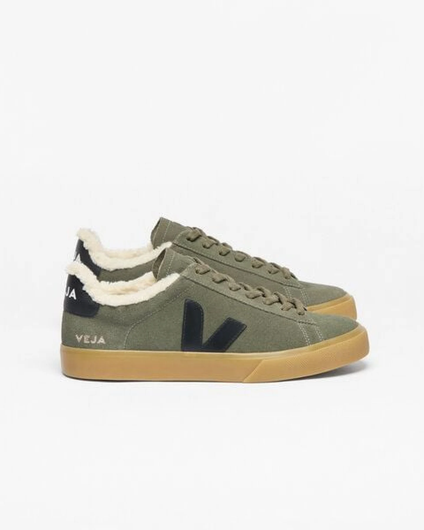 Veja Damen-Sneaker Campo Winter Suede Mud Black Natural – Ansicht 4