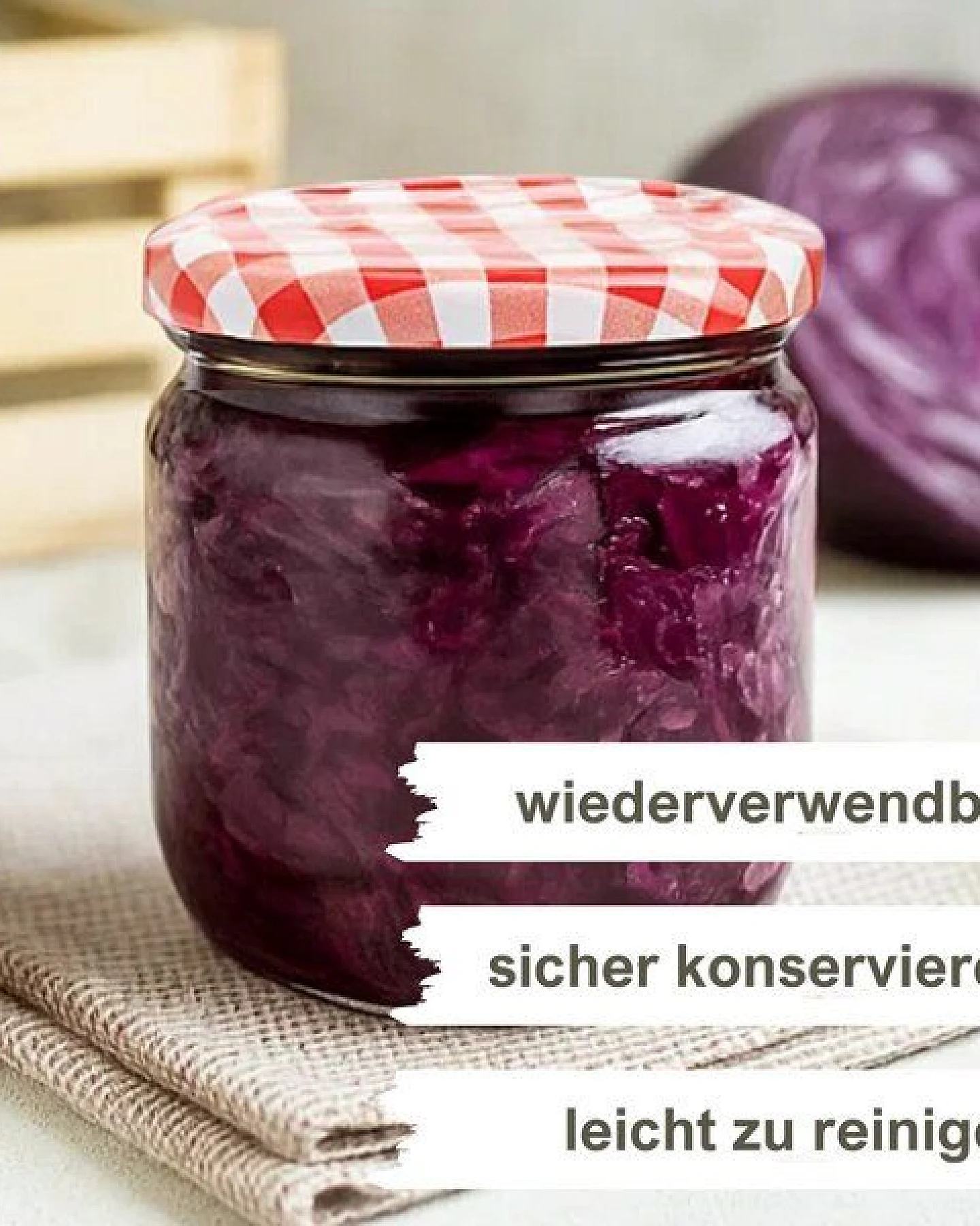 mikken Einmachgläser 425 ml Deckel Marmeladengläser Einkochgläser Vorratsgläser – Ansicht 2