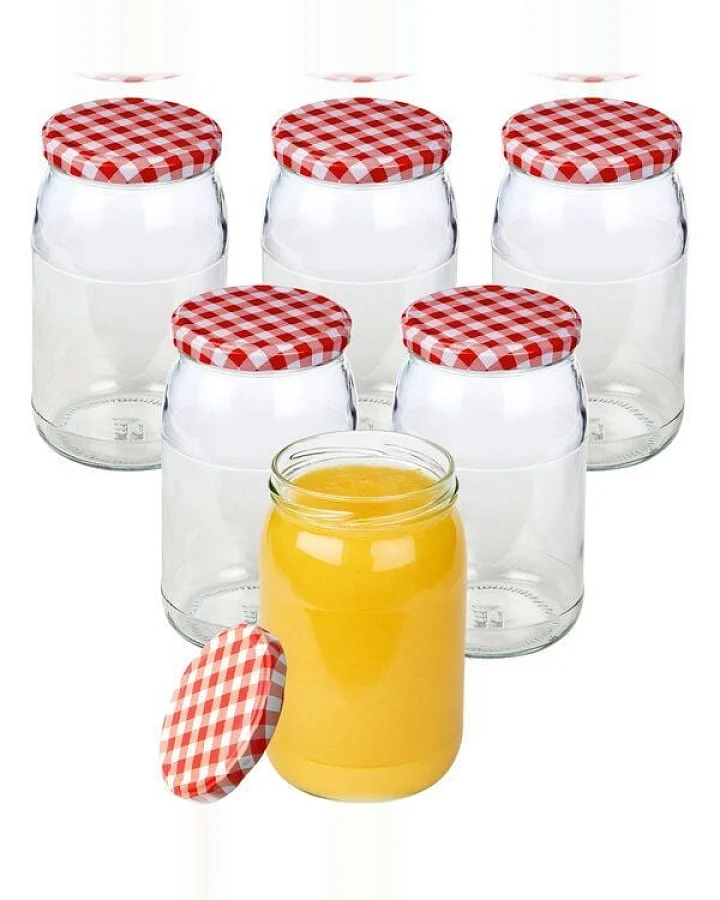 mikken große Einmachgläser 900ml mit Schraubdeckel TO82 Einkochgläser Vorratsgläser Schraubgläser