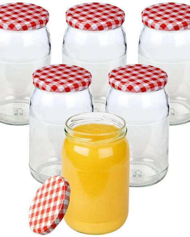 mikken große Einmachgläser 900ml mit Schraubdeckel TO82 Einkochgläser Vorratsgläser Schraubgläser