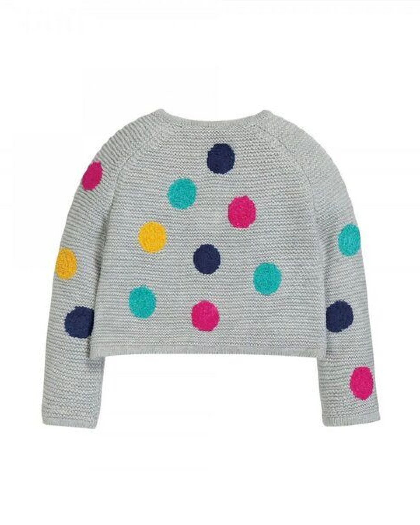 Frugi Strickjacke Emilia Polka-Dots in grau-bunt – Ansicht 3