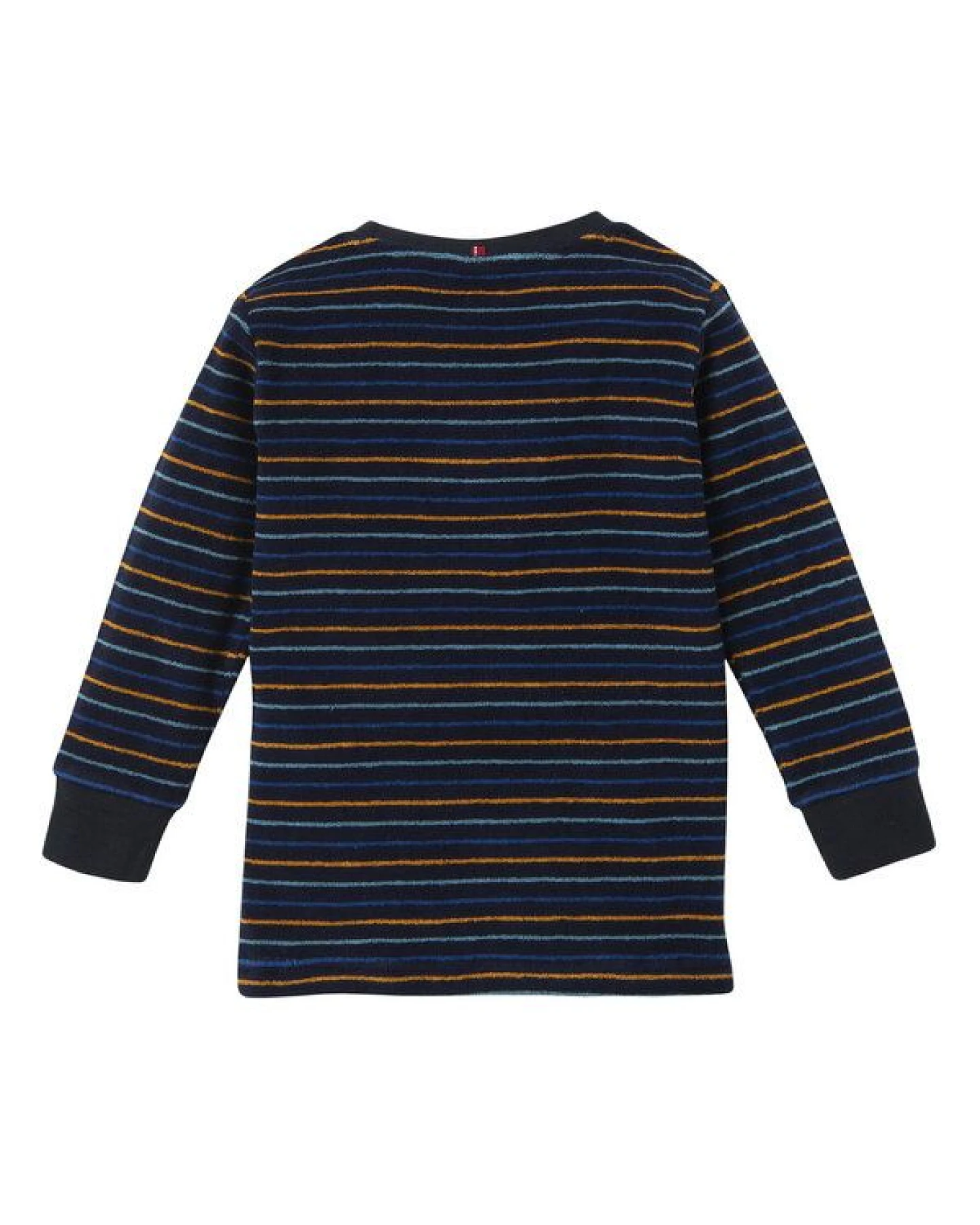 People Wear Organic Frottée Pyjama, dunkelblau geringelt, Bio-Baumwolle – Ansicht 3