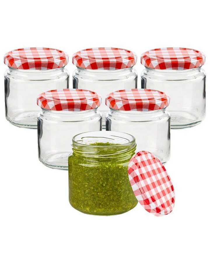 mikken Einmachgläser 210ml mit Deckel Marmeladengläser Einkochgläser Pestogläser Dessertgläser