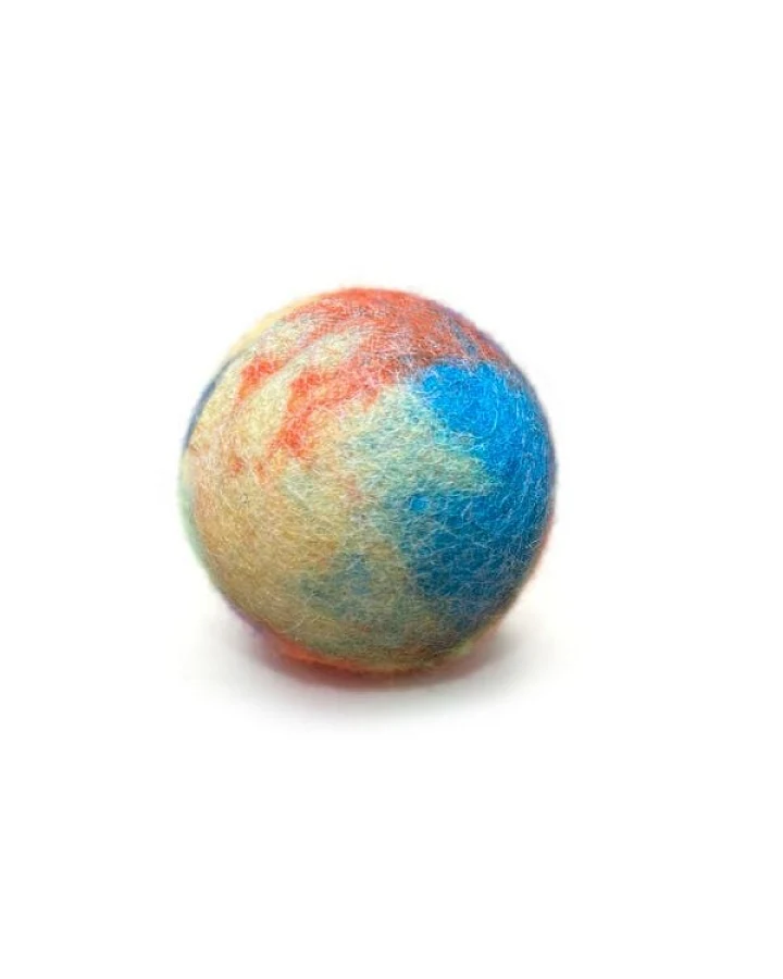 Treusinn Hundespielball FILZY Bunt / 100% natürliche Filzwolle / Ø ca. 6 cm