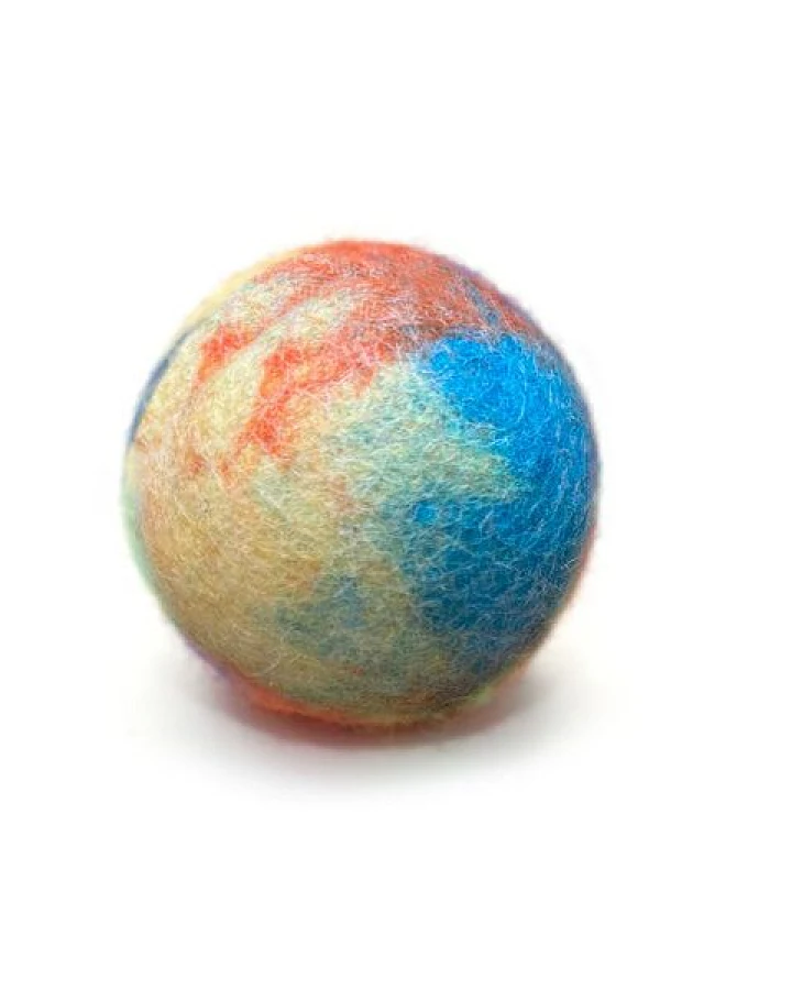 Treusinn Hundespielball FILZY Bunt / 100% natürliche Filzwolle / Ø ca. 6 cm