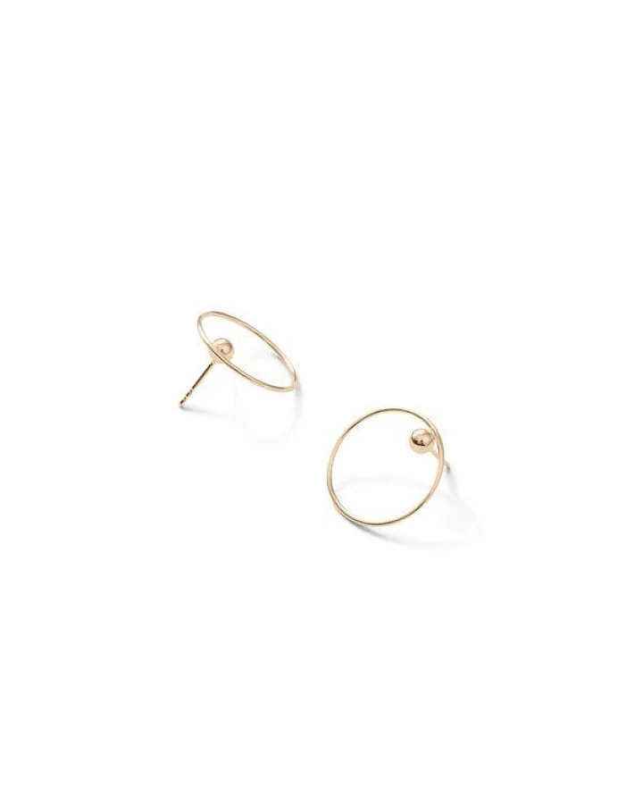 Jonathan Radetz Jewellery Stecker EFFECT, Gold 585, 14 Karat, Durchmesser 20 mm, Handmade in Germany, JRJ