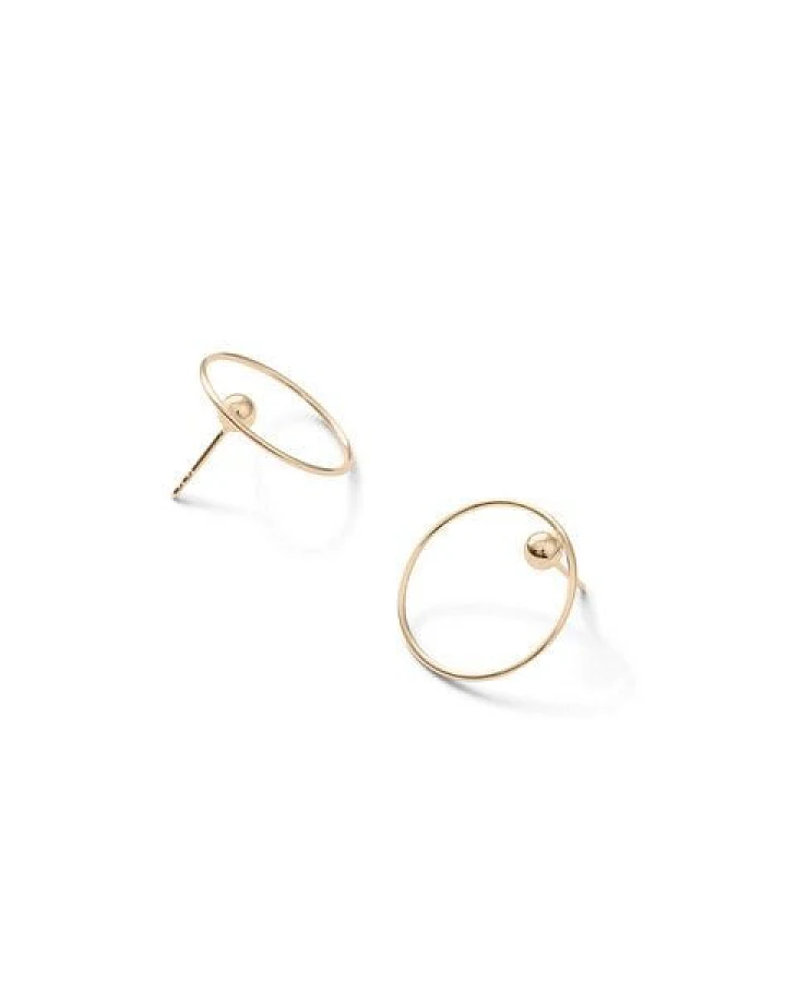 Jonathan Radetz Jewellery Stecker EFFECT, Gold 585, 14 Karat, Durchmesser 20 mm, Handmade in Germany, JRJ